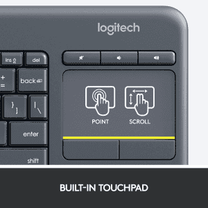 Logitech K400 Plus Wireless Touch Keyboard | Black