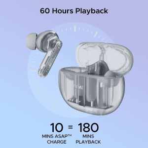 boAt Airdopes 191 ANC Bluetooth Ear Buds | Pellucid White