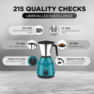 Preethi Prime Mixer Grinder | 3 Jars | 750 Watt I Green | MG-286