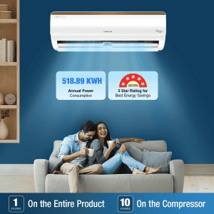 Voltas 125V Vertis Elite Gold Smart Air Inverter AC | 1 Ton | 5 star | White