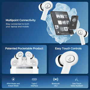 boAt Nirvana Iris Truly Wireless Ear Buds | Quartz White