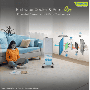 Symphony HiFlo 40 Personal Air Cooler | 40L | Light Grey