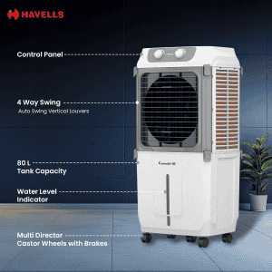 Havells Convertible Desert Air Cooler | 80 L | Grey