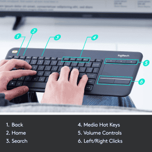 Logitech K400 Plus Wireless Touch Keyboard | Black