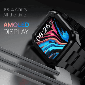 Noise ColorFit Chrome Smart Watch | Amoled | Bluetooth Calling | Elite Black