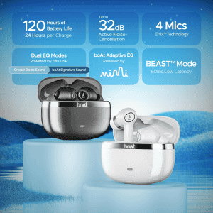 boAt Nirvana Iris Truly Wireless Ear Buds | Quartz White