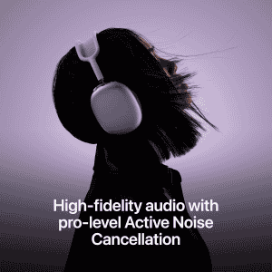 Apple AirPods Max Headphones | Pro Level Active Noise Cancellation | Transparency Mode | Personalised Spatial Audio | USB C Charging | Starlight