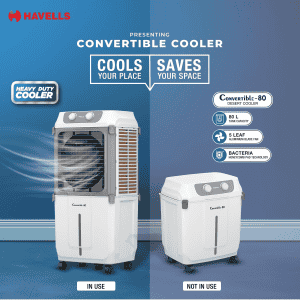 Havells Convertible Desert Air Cooler | 80 L | Grey