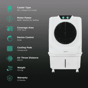 Bajaj Shield Series Specter Air Cooler | 55 L | White