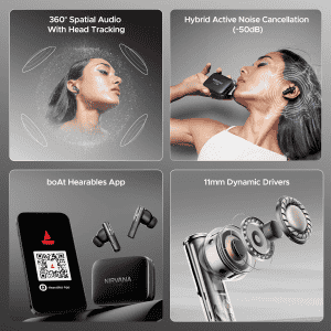 boAt Nirvana Ivy Wireless Earbuds | Gunmetal Black
