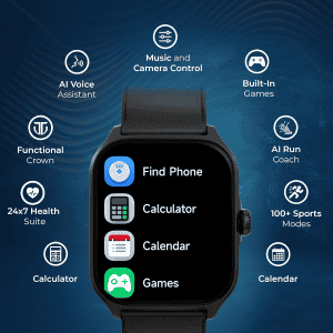 Titan Zeal Smartwatch | AMOLED | BT Calling | Rose Gold Mesh
