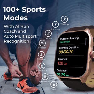 Titan Zeal Smartwatch | AMOLED | BT Calling | Rose Gold Mesh