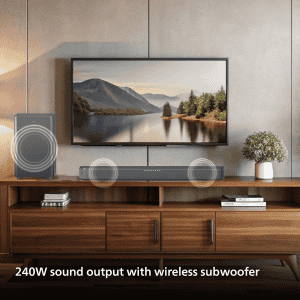 PHILIPS Bluetooth Soundbar | 240W | Dolby Digital Plus | 2.1 Channel | Dark Grey | TAB5309/94