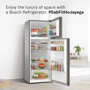 Bosch  Frost Free Double Door Refrigerator | 243L | 3star | Shiney Silver | CTC27S031I