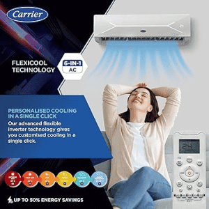 Carrier 19K XCEL LUMO FXi ALPHA HYBRIDJET Split Air Conditioner | 1.5 Ton | 3 Star | White