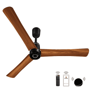 Atomberg Renesa Elite Smart | 1200 mm | BLDC Ceiling Fan with Remote Control & LED Indicators | Golden Oakwood