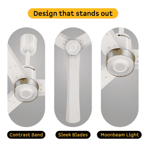 Atomberg Renesa Elite Smart | 1200 mm | BLDC Ceiling Fan with Remote Control & LED Indicators | Pearl White
