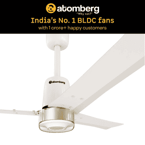 Atomberg Renesa Elite Smart | 1200 mm | BLDC Ceiling Fan with Remote Control & LED Indicators | Pearl White
