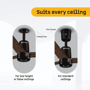 Atomberg Renesa Elite Smart | 1200 mm | BLDC Ceiling Fan with Remote Control & LED Indicators | Earth Brown