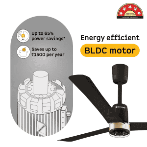Atomberg Renesa Elite Smart | 1200 mm | BLDC Ceiling Fan with Remote Control & LED Indicators | Earth Brown