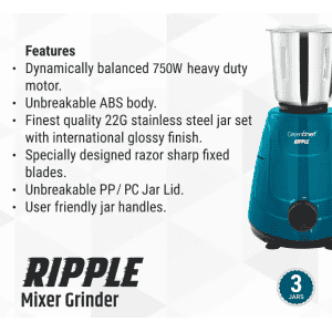 Greenchef Riple Mixer Grinder | 3 Jars | 750 W