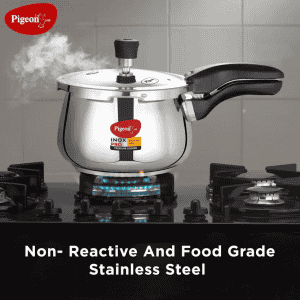 Pigeon Inox Pro Outer Lid Induction Bottom Pressure Cooker | 3 L | Stainless Steel