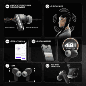 JBL Tune Beam 2 TWS Earbuds | Black | JBLTBEAM2BLK