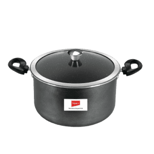 Impex Biryani Pot With RIB | 8 L | Non-Stick, Induction | Aluminium with Granite Coating | IBP8