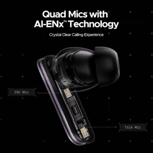 boAt Nirvana X TWS Earbuds | AI Noise Cancellation | IPX5 Water Resistant | Smoky Amethyst