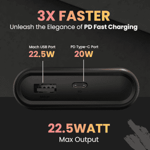 Portronics PowerPod 20K Advanced Power Bank | 20000 mAh | Black