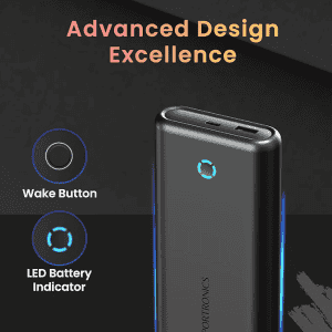 Portronics PowerPod 20K Advanced Power Bank | 20000 mAh | Black