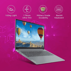 Lenovo IdeaPad Slim 3 Thin and Light Laptop | Ryzen 5 7530U | 8GB | 512GB SSD | Integrated AMD Radeon Graphics | Grey | 82XM00G1IN