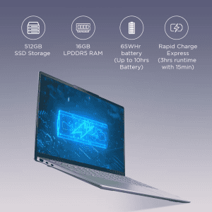 Lenovo Yoga Slim 6 Thin and Light Laptop | Intel Core i5 13th Gen 13500H |16 GB | 512 GB SSD | Storm Grey | 83E00004IN