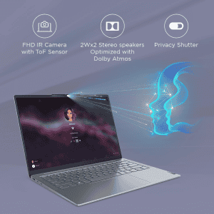 Lenovo Yoga Slim 6 Thin and Light Laptop | Intel Core i5 13th Gen 13500H |16 GB | 512 GB SSD | Storm Grey | 83E00004IN