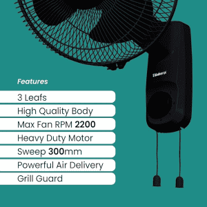 Blueberry's Ozon 12 Wall Fan | 80 Watts