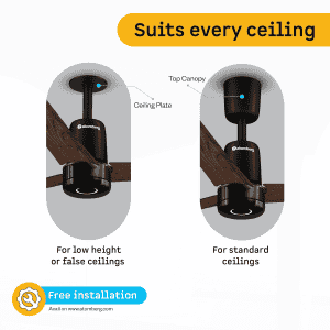 Atomberg Renesa Elite Smart Ceiling Fan | 1200 mm | with Remote | Sand Grey