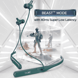 boAt Rockerz 255 Touch in Ear Neckband | Spatial Audio | Full Touch Controls | Teal Green