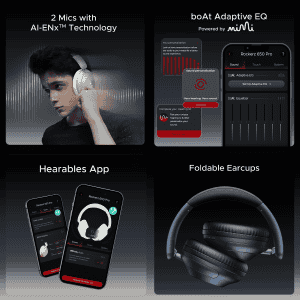 boAt  Rockerz 650 Pro Bluetooth Wireless Headphone | Fast Charge | Dolby Audio | Iris Black