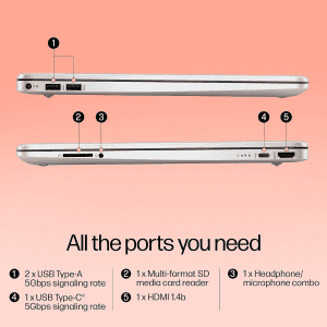 HP 15s Thin and Light Laptop | Intel Core i5 12th Gen 1235U | 8 GB | 512 GB SSD | Silver | 15S-FY5008TU