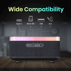 Portronics Trifusion HD Sound Bluetooth Speaker | 16W | 15W Wireless Charging | Black |  POR 2333