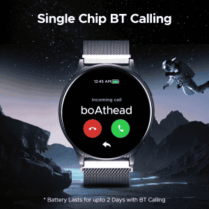 Boat Lunar Orb Smartwatch | AMOLED Display |  BT Calling | Metal Grey