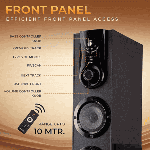 Lapcare Dhamaka Tower Speakers | 50W | Led Digital Display | Black