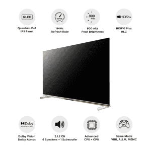 Vu Masterpiece Frame Series 4K QLED TV | 139cm (55 inches} | Armani Gold