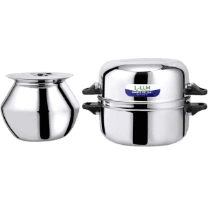 LLM Stainless Steel Double Delight Cook and Serve Pot Thermal Rice Cooker | 1 Kg | Stainless Steel