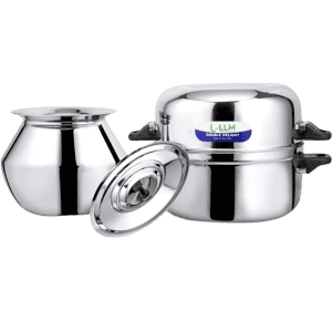 LLM Stainless Steel Double Delight Cook and Serve Pot Thermal Rice Cooker | 1 Kg | Stainless Steel