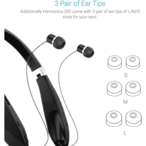 Portronics Harmonics 200 Wireless Stereo Bluetooth Neckband | Black | POR-927