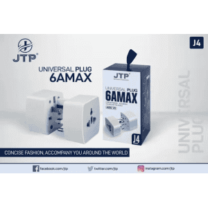 JTP Universal Plug 6AMAX Worldwide J4 Adaptor  | White