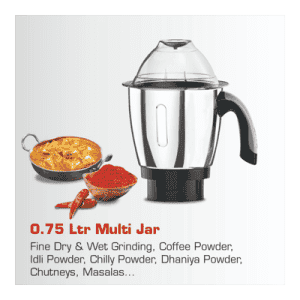 Vidiem Eva Prime Mixer Grinder |  750W | 3 Jars | Black