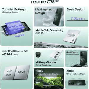 realme C75 5G | 6 GB | 128 GB | Midnight Lily