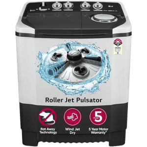 LG Semi Automatic Top Load Washing Machine | 7.5 kg | 5 Star | Dark Gray | P7510RGAZ
